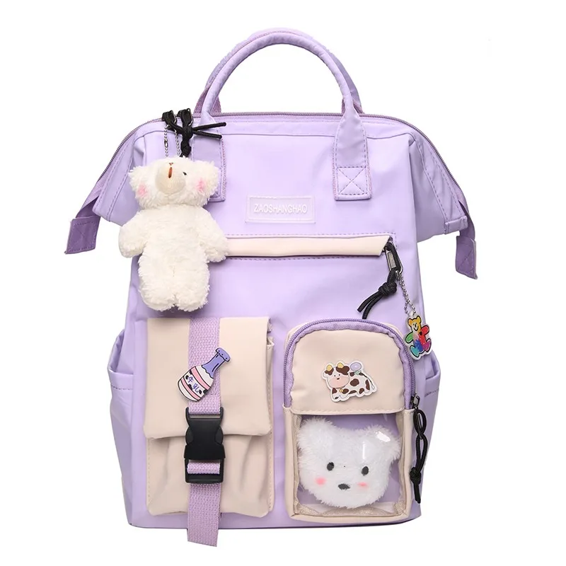 

2022 Fashion Backpack Women Waterproof Candy Colors Backpacks School Book Bags For Teenage Girl Cute Large Capacity Travel Bag
