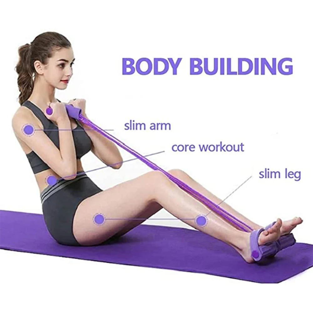 Многофункциональные 4 пробки латексная ножная эластичная Тяговая веревка