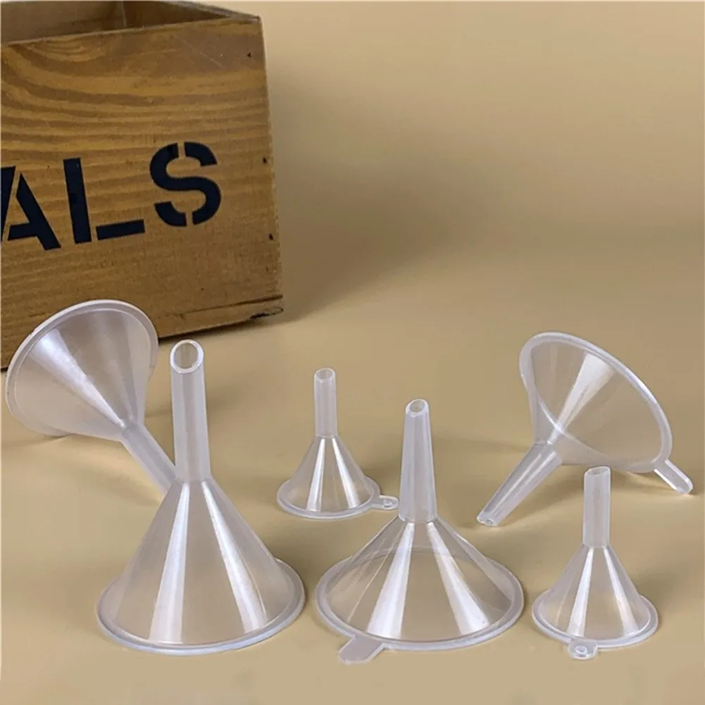 

10 Pcs/Set Small Plastic Bottling Funnel Antifouling Mini Liquid Oil Perfume Diffuser Bottle Funnels For Canning Kitchen Tools