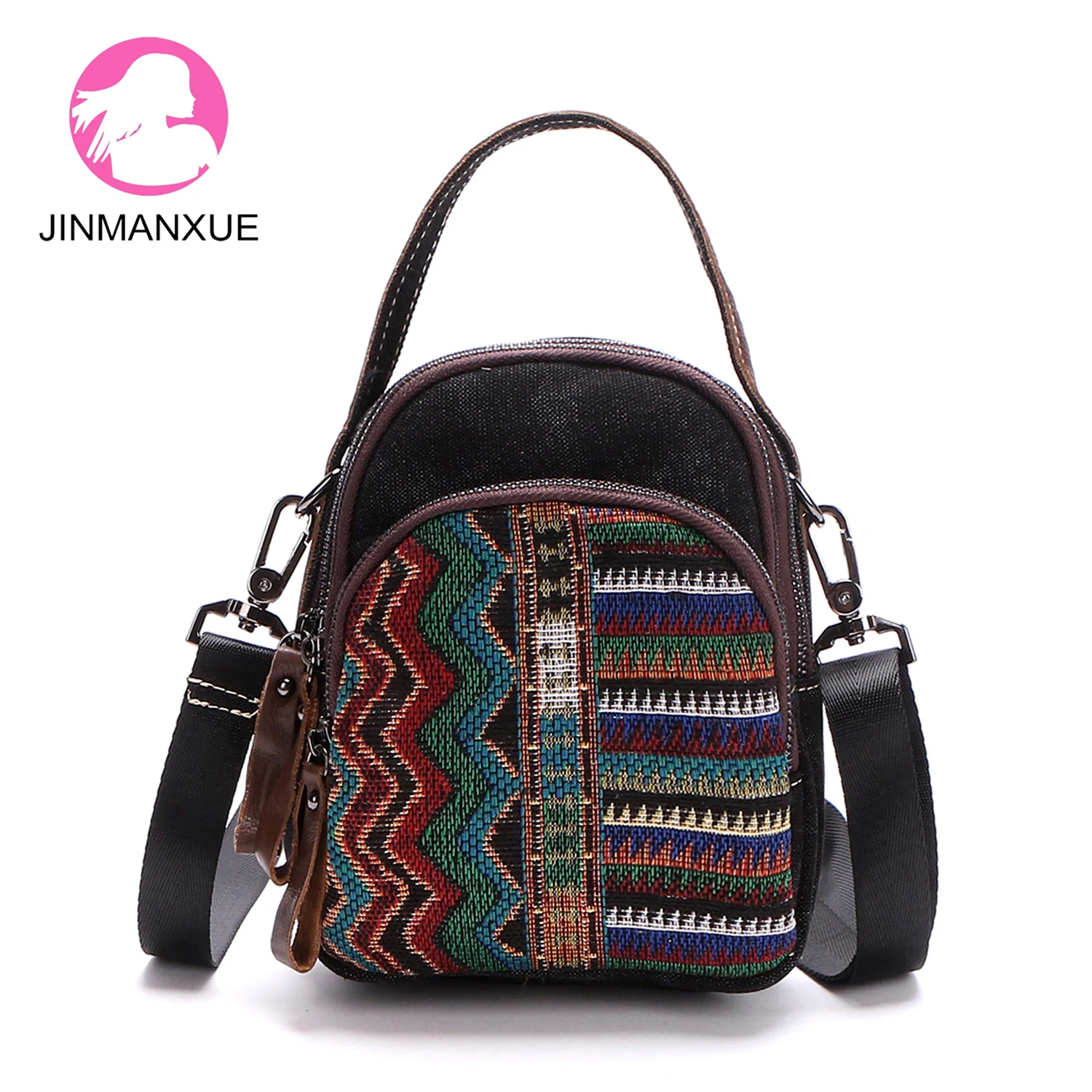 

Мини-сумка в стиле ретро, женская новая контрастная джинсовая сумка через плечо, универсальная нишевая сумка-мессенджер, многофункциональн...