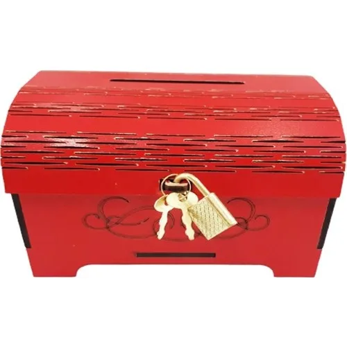 Деревянный ящик красная Копилка большого размера|Поделки своими руками| |