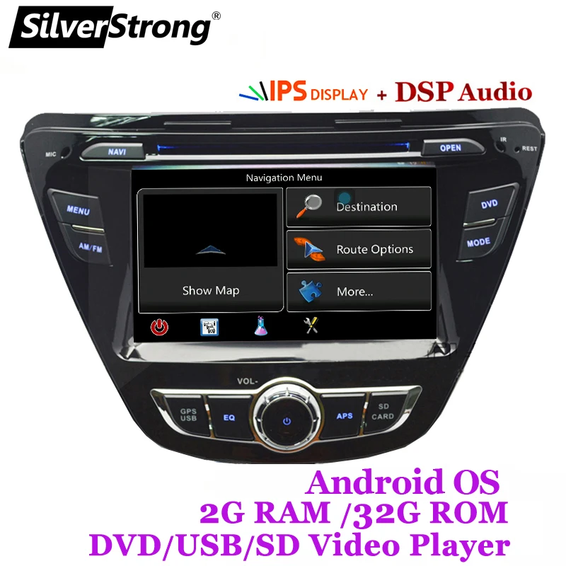 SilverStrong четырехъядерный 32GB DSP Android9.0 автомобильный DVD для hyundai Elantra Avante с wifi 4G модемом gps Автомагнитола стерео