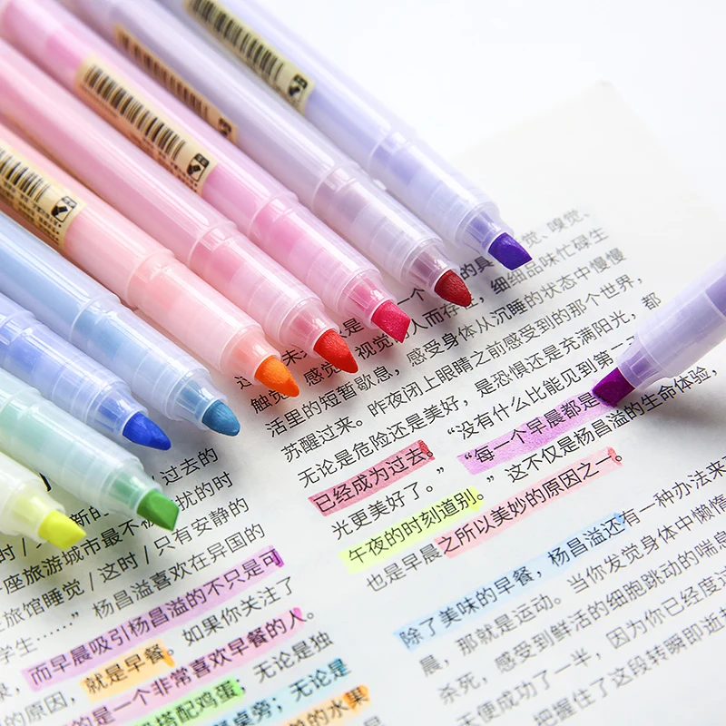 Высококачественная модная прозрачная флуоресцентная ручка с мягким вкладышем