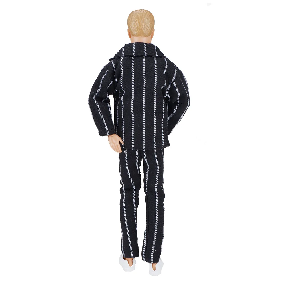 Женский костюм для куклы Кена черный серый свадьбы брюки Футболка Кен подходит