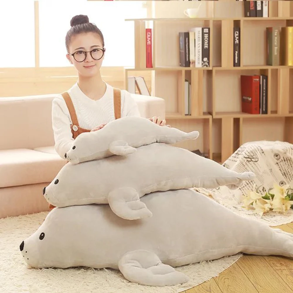 

80cm Plush Toy Dolls Seal Pillow Doll Anime Figure Cartoon Model Dolls Kids Christmas Stuffed Plush Toys For Girl Birthday Gifts