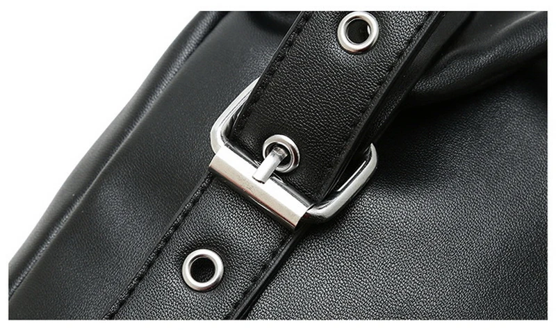 Ansloth Classic Thread Waist Bag For Women Zipper Fanny Pack Lady PU Leather Belt Bag Female Banana Bag Simple Waist Bag HPS569