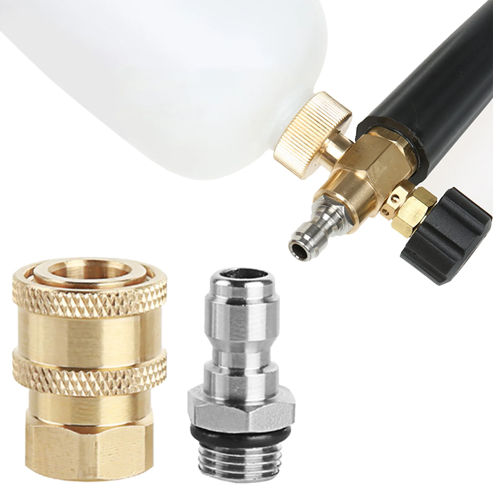 

Car Washer Foam Lance Connector 1/4 Inch Quick Connect Socket And Quick Connect With Female M14 For Pressure Washer Water Gun