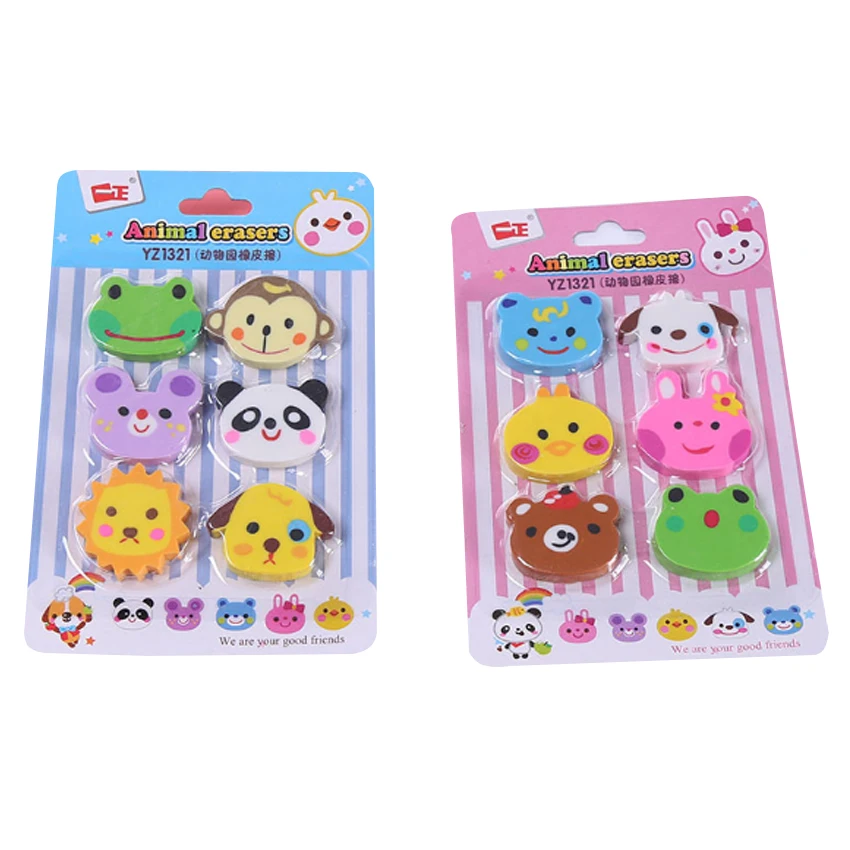 54 шт./упак. Kawaii зоопарк ластик подарки для вечерние набор животных резинка DIY