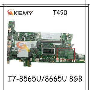 for lenovo thinkpad t490 laptop motherboard nm b901 w i7 8565u 8665u cpu 8gb ram fur 02hk938 01yt396 100 test work mainboard free global shipping
