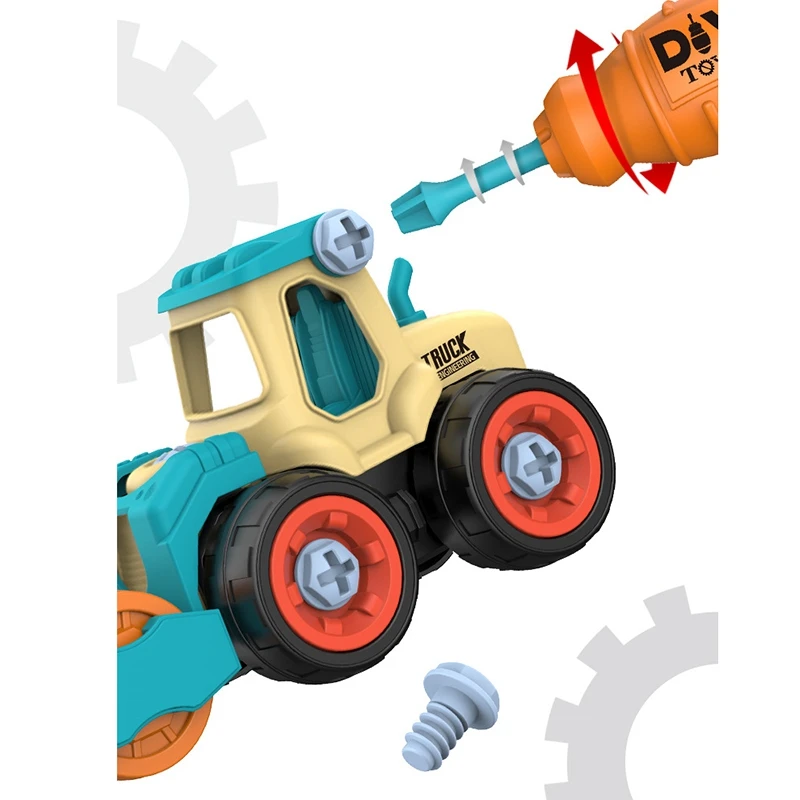 

4PCS Nut Disassembly Loading Engineering Truck Excavator Bulldozer Screw Kids Creative Tool Education Toys Car