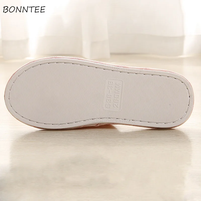 Зимние тапочки женские модные простые парусиновые домашние в полоску