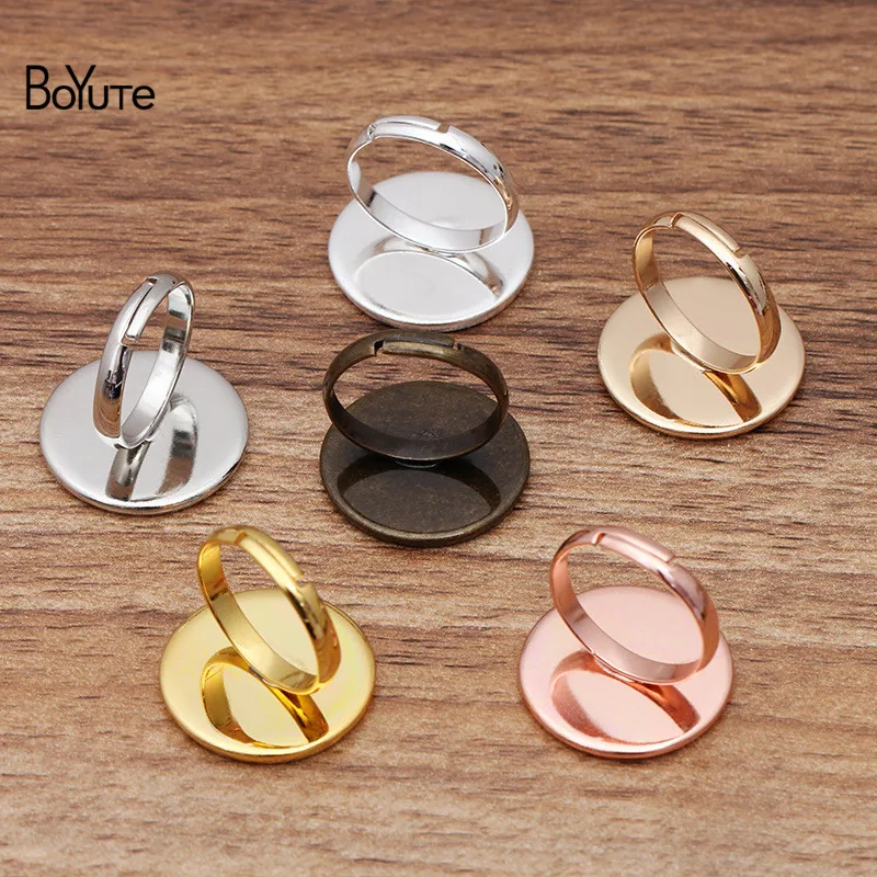 Боютэ (50 штук/лот) Подходит для кабошонов 10мм 12мм 14мм 16мм 18мм 20мм, регулируемая основа кольца для украшений.