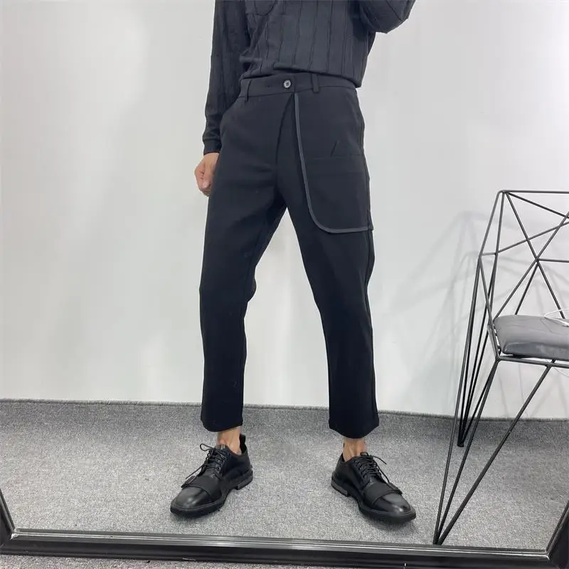 Men Straight Pants Spring And Autumn New Fashion Popular Korean Japanese Casual All-Match Large Size Nine Pants