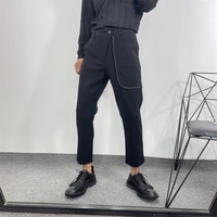 men straight pants spring and autumn new fashion popular korean japanese casual all match large size nine pants