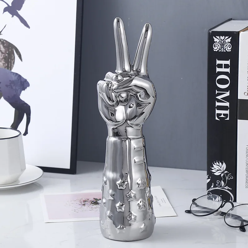 

[HHT] NORDIC CERAMIC GESTURE FINGER MODEL DESKTOP DECORATION HOME ACCESSORIES OFFICE STUDY BOOKCASE TV CABINET ORNAMENTS