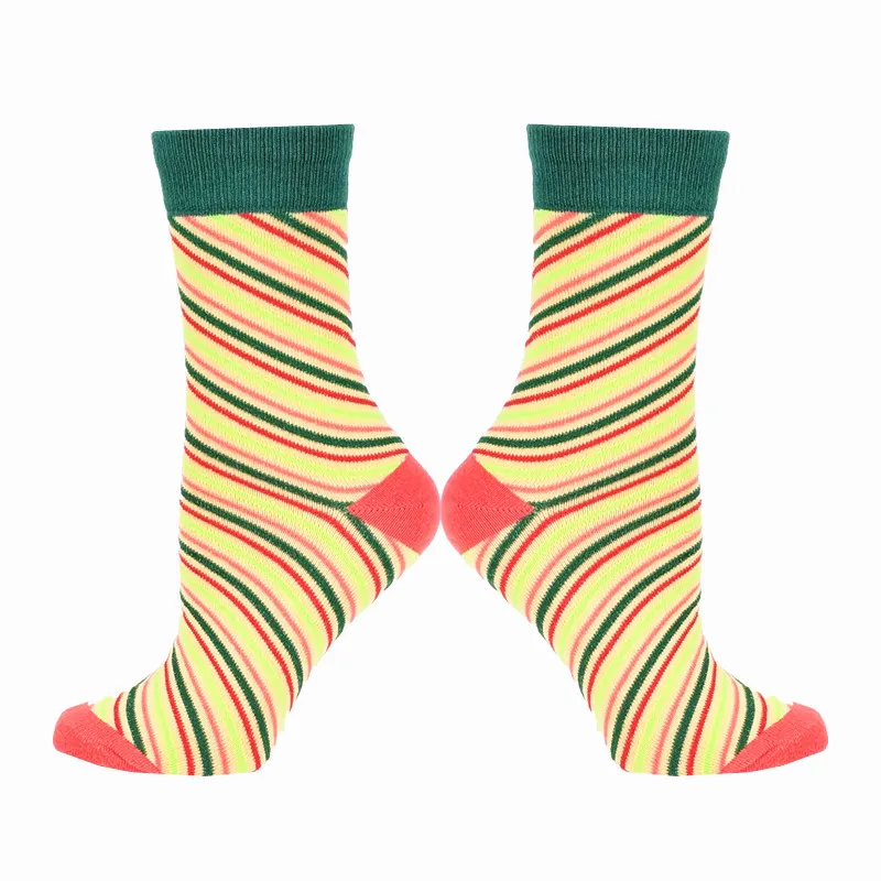 Женские носки с радужными полосками (хлопок насыщенный) | Женская одежда