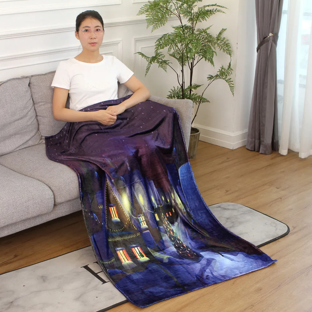 OUNEED Christmas Blanket Flannel Fabric Sofa Bed Blanket 150x200CM Office Children Towel Portable Car Travel Cover Blanket#45