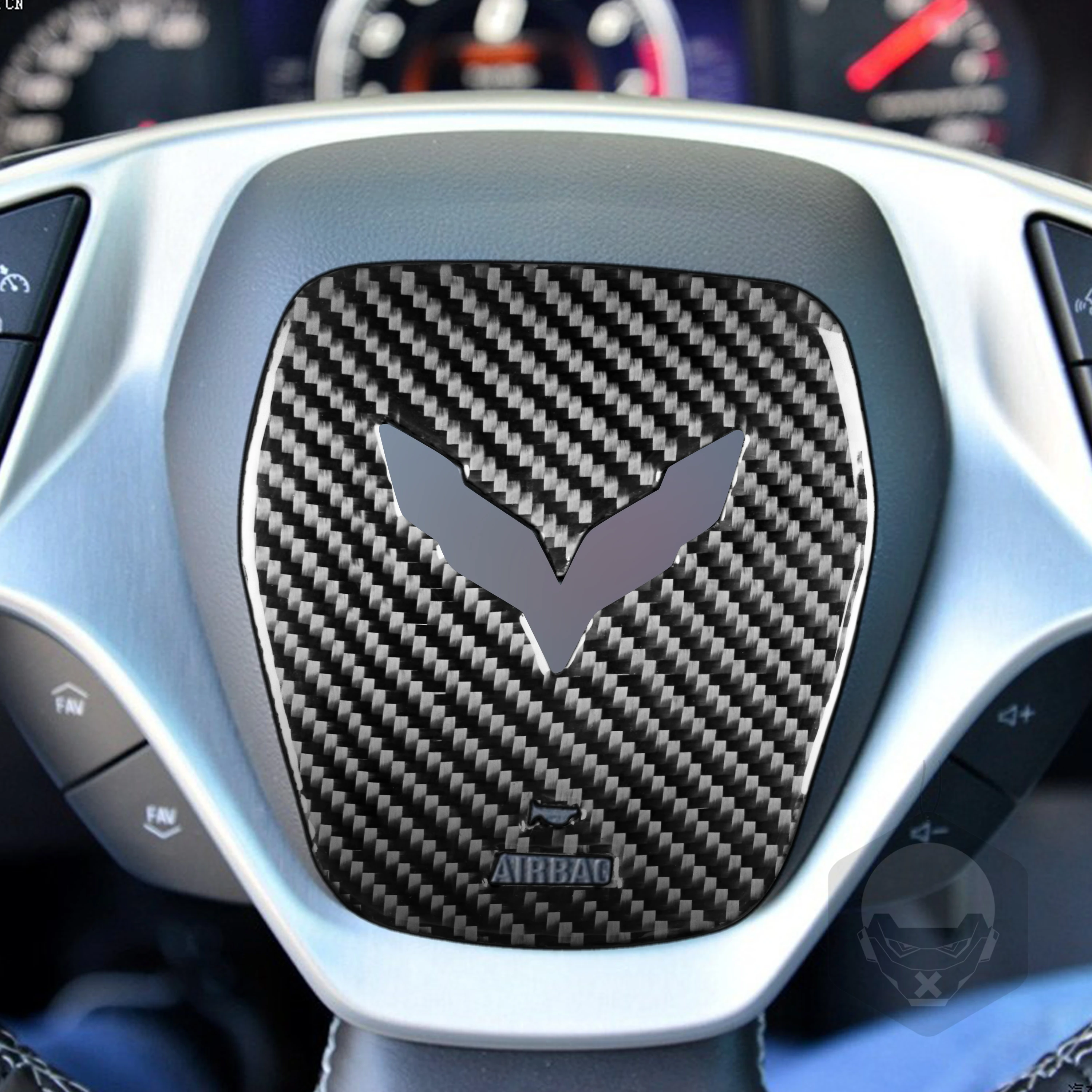 

Suitable for 2014-2019 Chevrolet Corvette C7 carbon fiber steering wheel panel decorative frame