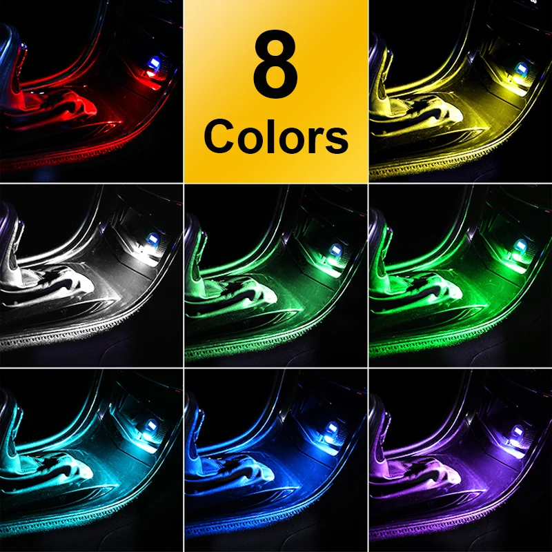 Миниатюрный Автомобильный светодиодный светильник с USB декоративная лампа для