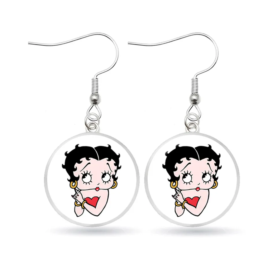 ASZ Betty Boop серьги Harajuku милые Мультяшные картины висячие ювелирные изделия