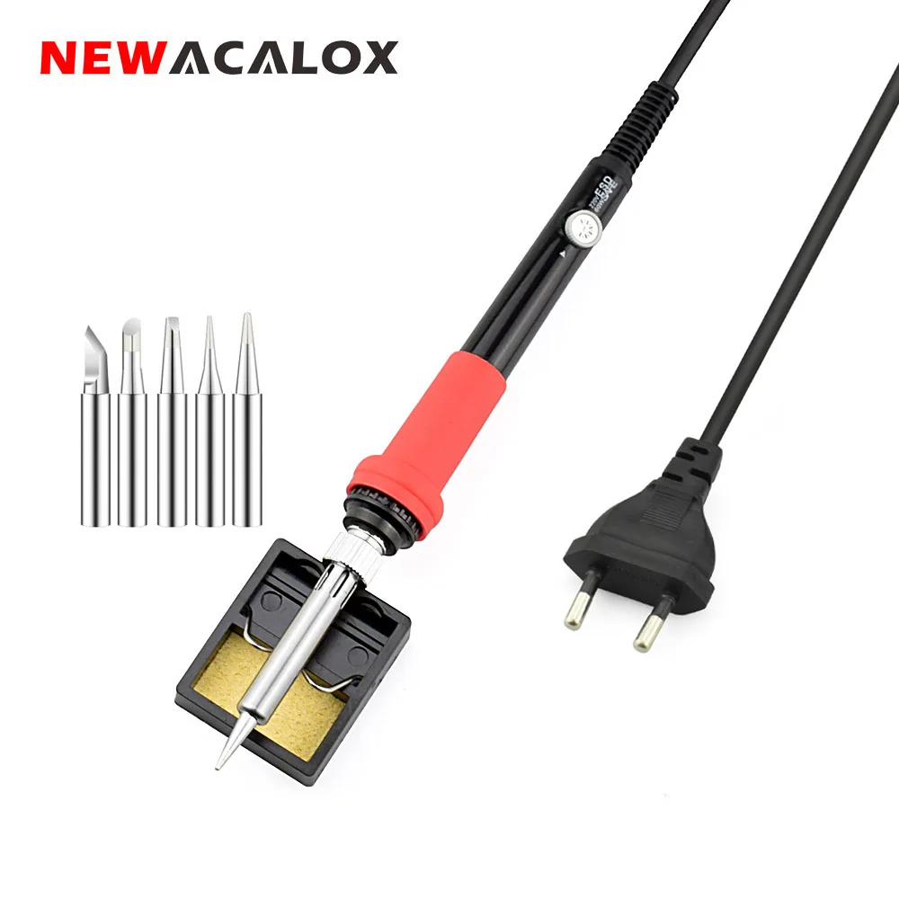 

Паяльник Электрический NEWACALOX, 220 В/110 В, 60 Вт, 5 шт. бессвинцовых наконечников