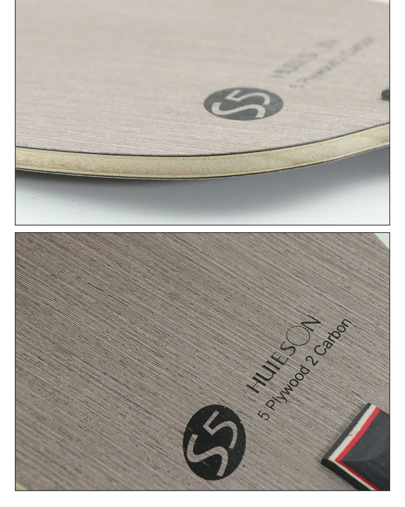 Huieson Prime Quality Technology Surface Ayous Carbon Fiber Big Central Paulownia Wood Table Tennis Racket Blade for Adults S5