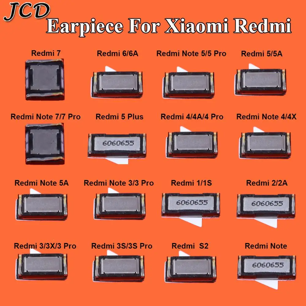 

JCD 2PCS Earpiece Ear Sound Top Speaker Receiver For Xiaomi Redmi 1 1S 2 2A 3 3X 3S 3 4 4A 5 5A 6 6A 7 Note 3X 4 4A 4X 5A 7 Pro