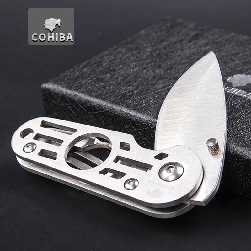 Нож для резки сигар из нержавеющей стали 2 в 1 карманный дорожный