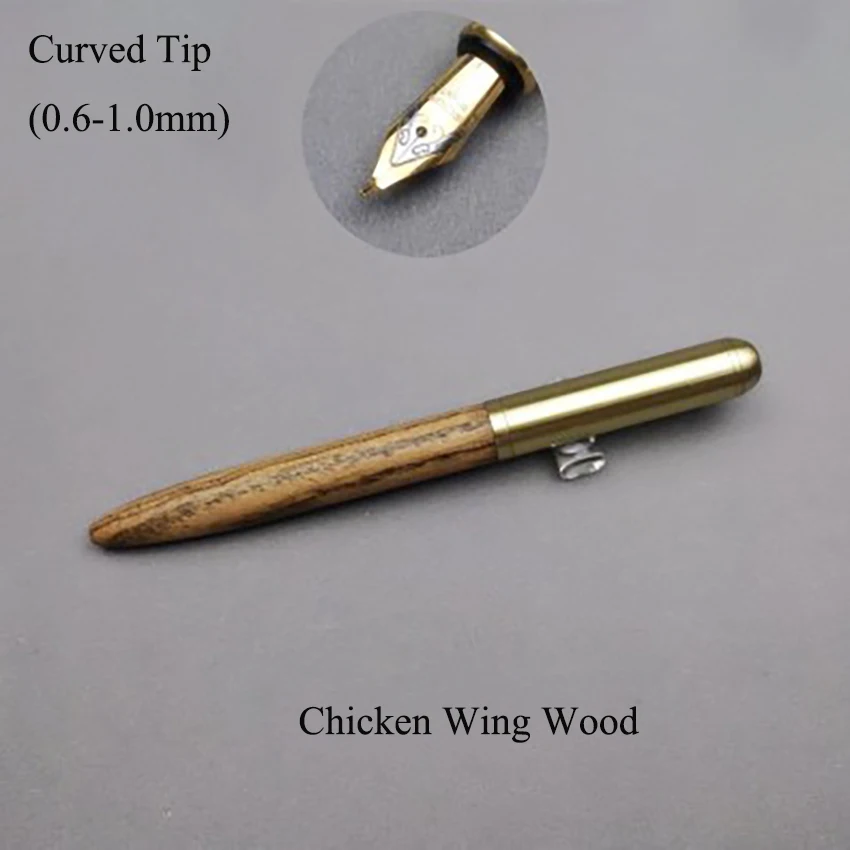

14.4cm Brass Sandalwood Fountain Pen Curved Calligraphy Art Pens For Office Writing Stationery Ink Pen Nib 0.5-0.7mm 0.6-1.0mm