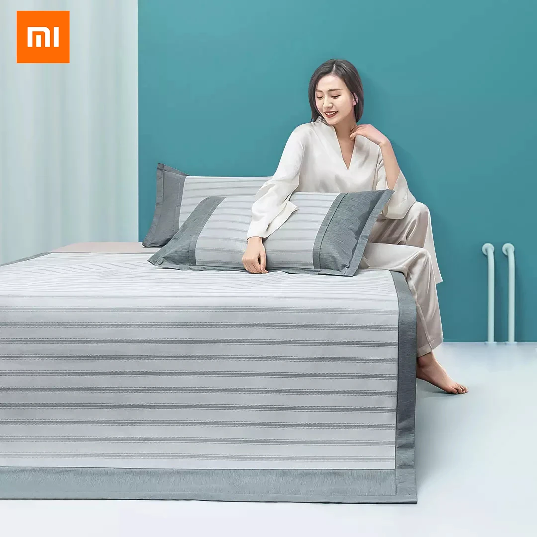 

Новый моющийся Мягкий коврик Xiaomi из трех предметов из ледяного шелка 600D Гладкий без следов сна Прочный и дышащий летний домашний