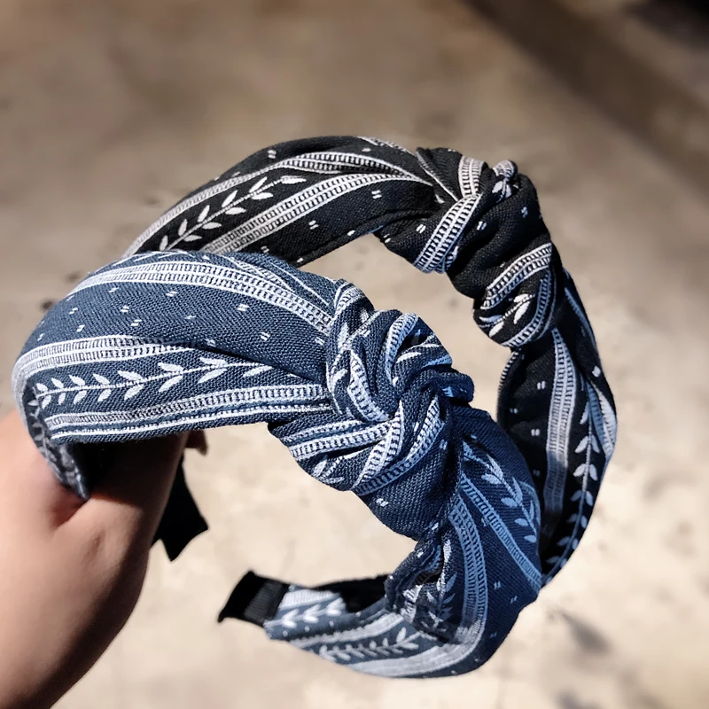 Новинка модная женская элегантная вязаная широкая повязка для волос Pj с принтом