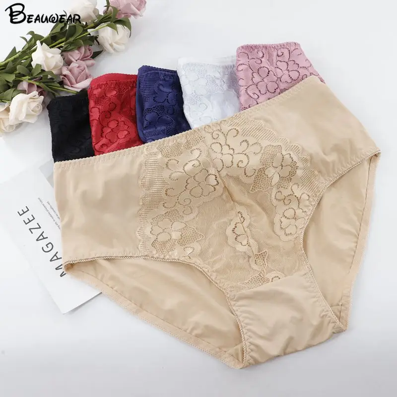 Beauwear Для женщин сексуальные трусики с цветочным принтом под брюки кружевное