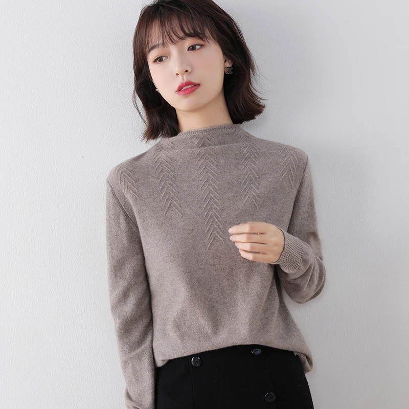 adishree 2020 woman winter 100% Cashmere sweaters and autumn knitted Pullovers High Quality Warm Female thickening Turtleneck