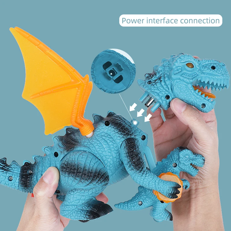 Электрический авто ходьба динозавр игрушки модель T-rex динозавриос светодиодный
