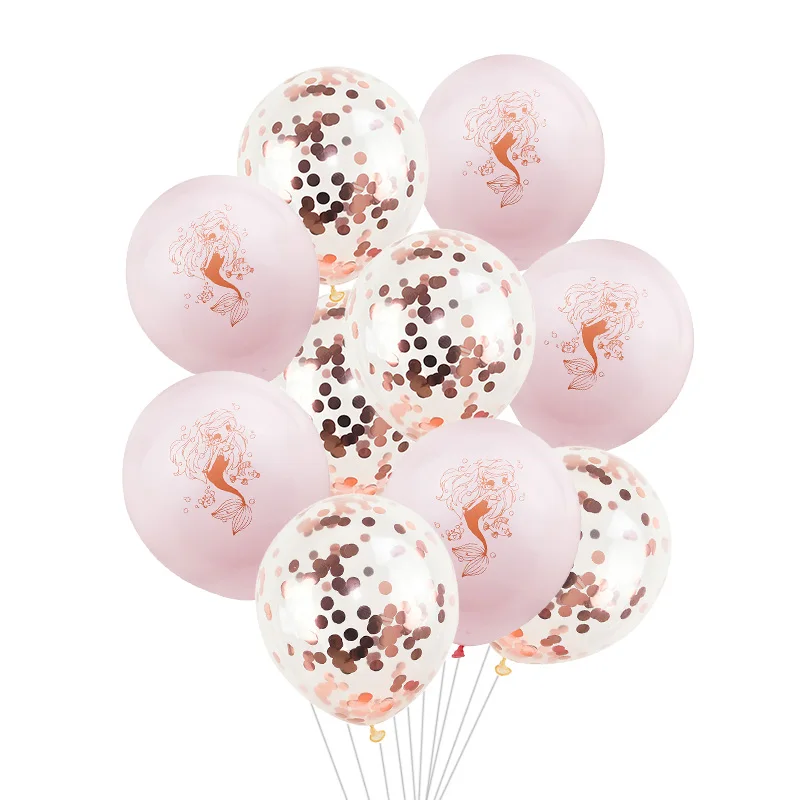 10pcs Mermaid Balloons Multicolor Confetti Balloon latex 12inch Wedding Ballons Birthday Party Decoration Baby shower Supplies