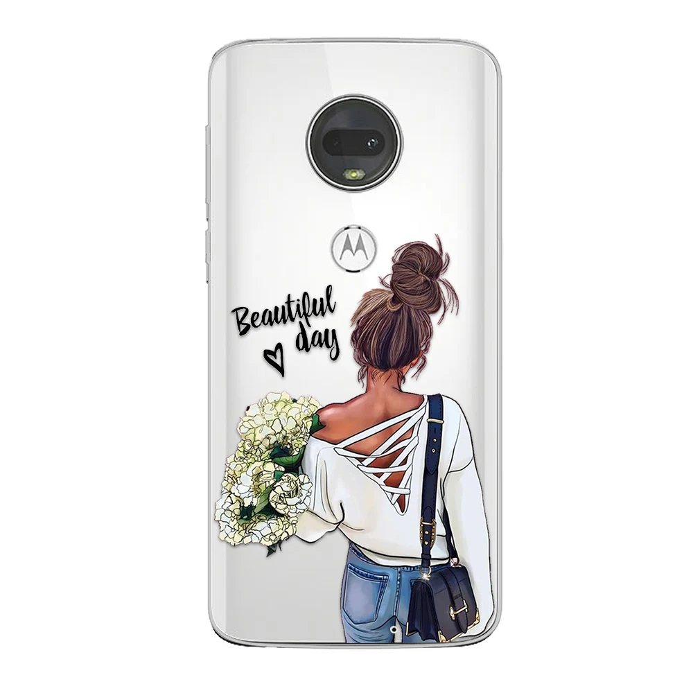 

Girl Lady Case For Motorola Moto G7 G5 G8 G9 G10 G5S G6 E5 E6 E7 Plus Play Power Soft Silicone TPU Shockproof Protect Phone Back
