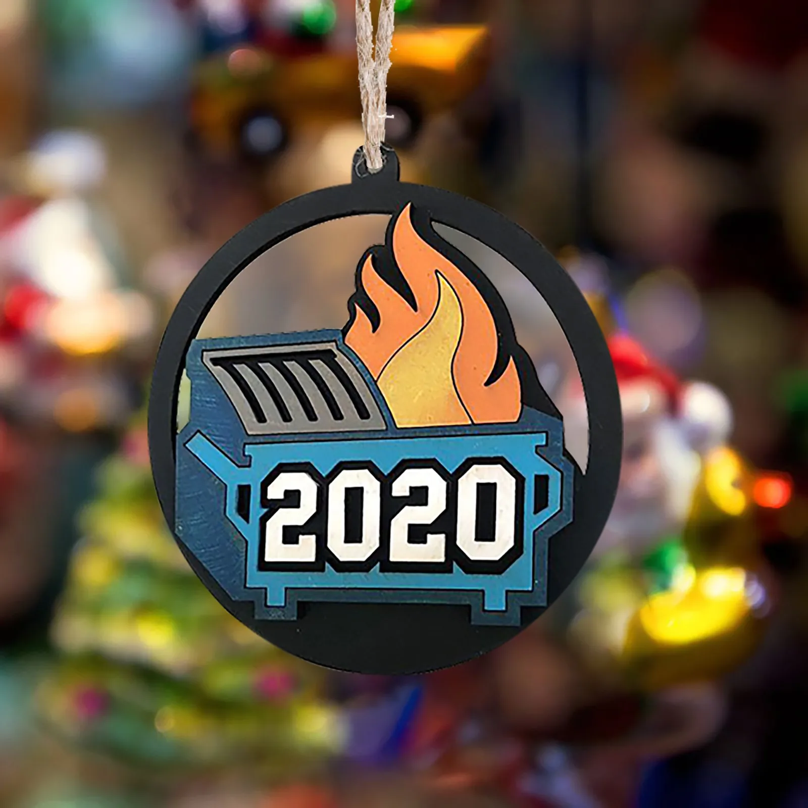 

2020 Dumpster Fire Christmas Ornament Christmas Tree Wooden Pendants Christmas Decor for Home Christmas 2021 Ornaments