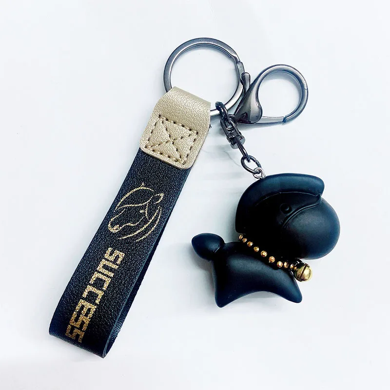 

2021 Creative Pony Car Key Chain Fashion Resin Pony Leather Rope Bag Pendant Cute Doll Key Ring Fun Gift To a Friend