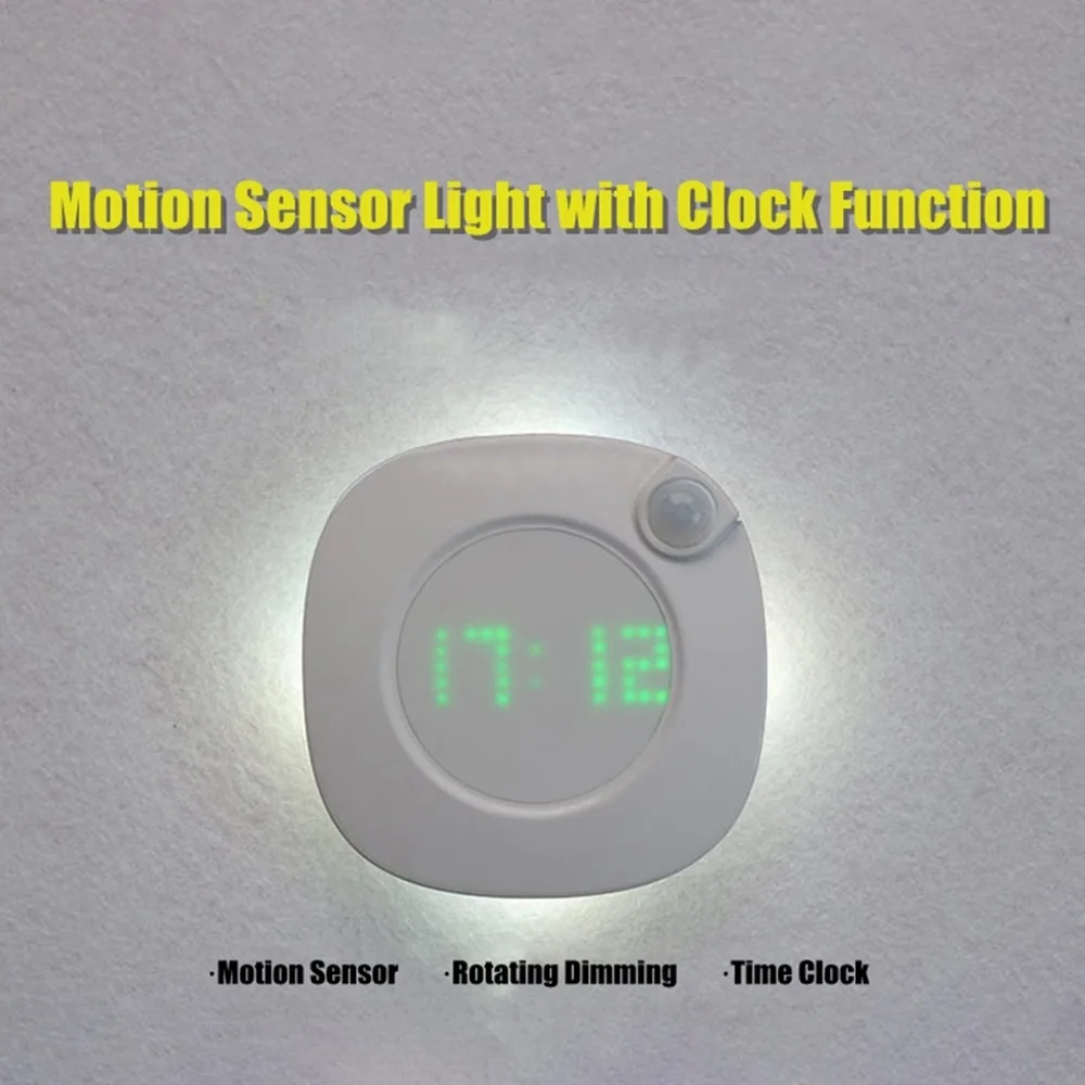 Новые часы с ночным светильник инфракрасный датчик человеческого тела и для