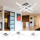 Потолочный светодиодный светильник, изогнутая алюминиевая лампа для кухни, гостиной, столовой, AC85-265V, 18 Вт, 24 Вт