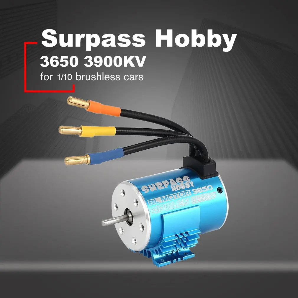 

SURPASS HOBBY 3650 3900KV/4P Brushless Motor With Heat Sink 60A Brushless ESC Combo Set For 1/10 RC Car Spar Parts Accessories