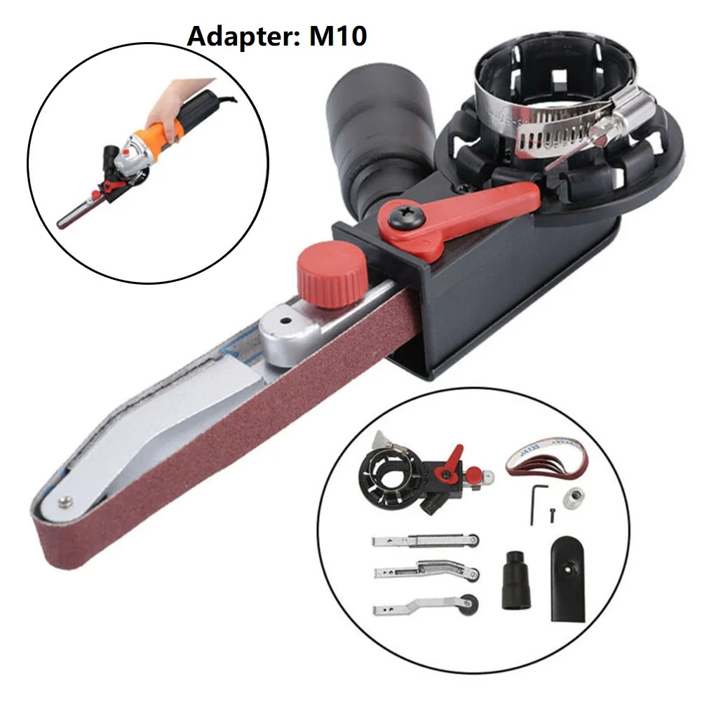 M10 Angle Grinder DIY Sander Sanding Belt Adapter Attachment Head Grinding Machine Bandfile Belt Head Sander For 100mm Sand Belt