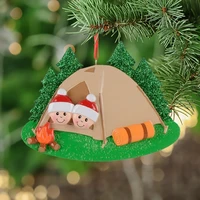christmas tree decoration personalized family of 2346 camping tent ornament campfire outdoor fun activity vacation keepsake