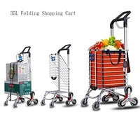 new trolley cart on wheels woman shopping cart foldable shopping basket elderly climb stairs trailer portable cart shopping bags