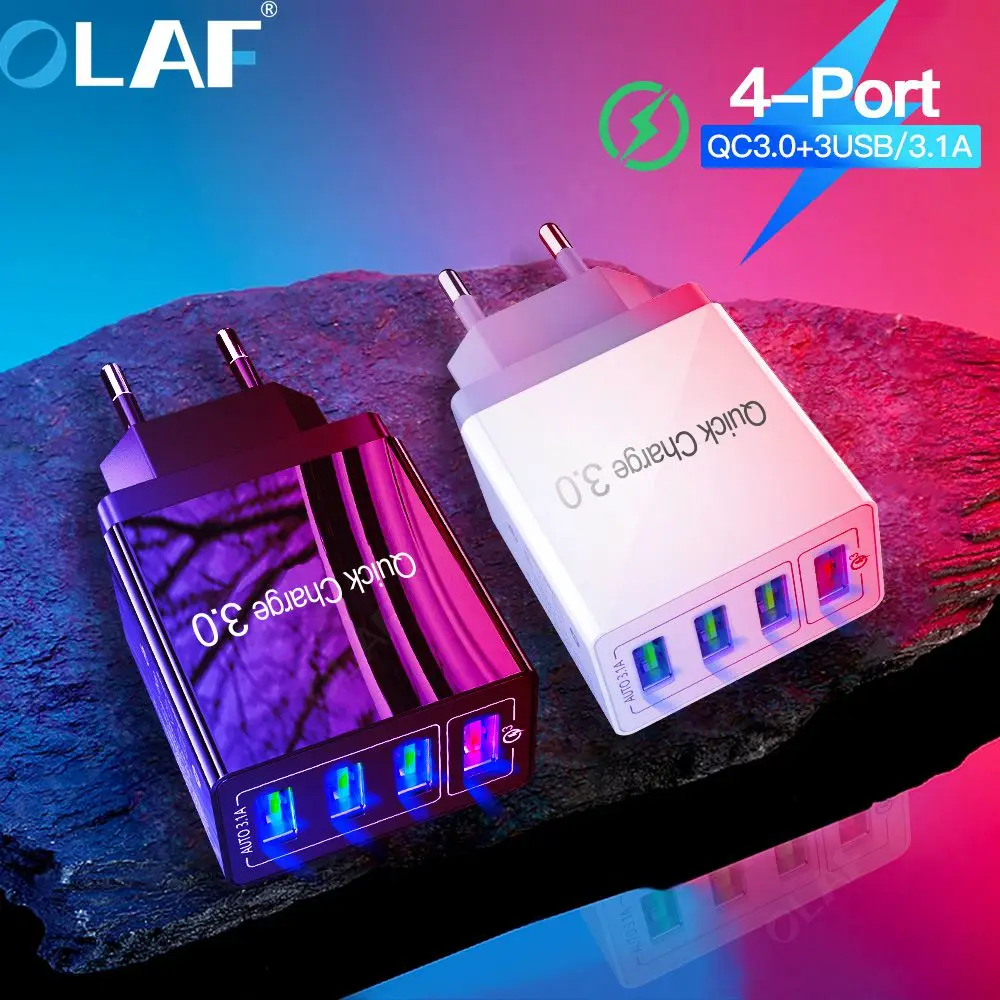 Olaf 48 Вт USB зарядное устройство Quick Charge 3 0 для iPhone xr 7 Samsung A50 A70 oneplus EU/US/UK вилка