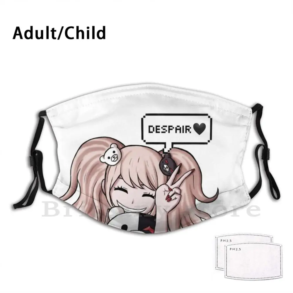 

Junko Enoshima Adult Kids Reusable Pm2.5 Filter Mask Junko Enoshima Junko Danganronpa Monokuma Anime Anime Girl