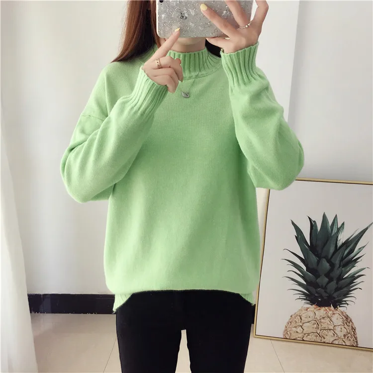 Autumn Winter Women Sweaters Knitting Pullovers Top 2019 Fashion Female Casual Soild Warm Knitted Sweater Woman Jumper | Женская одежда