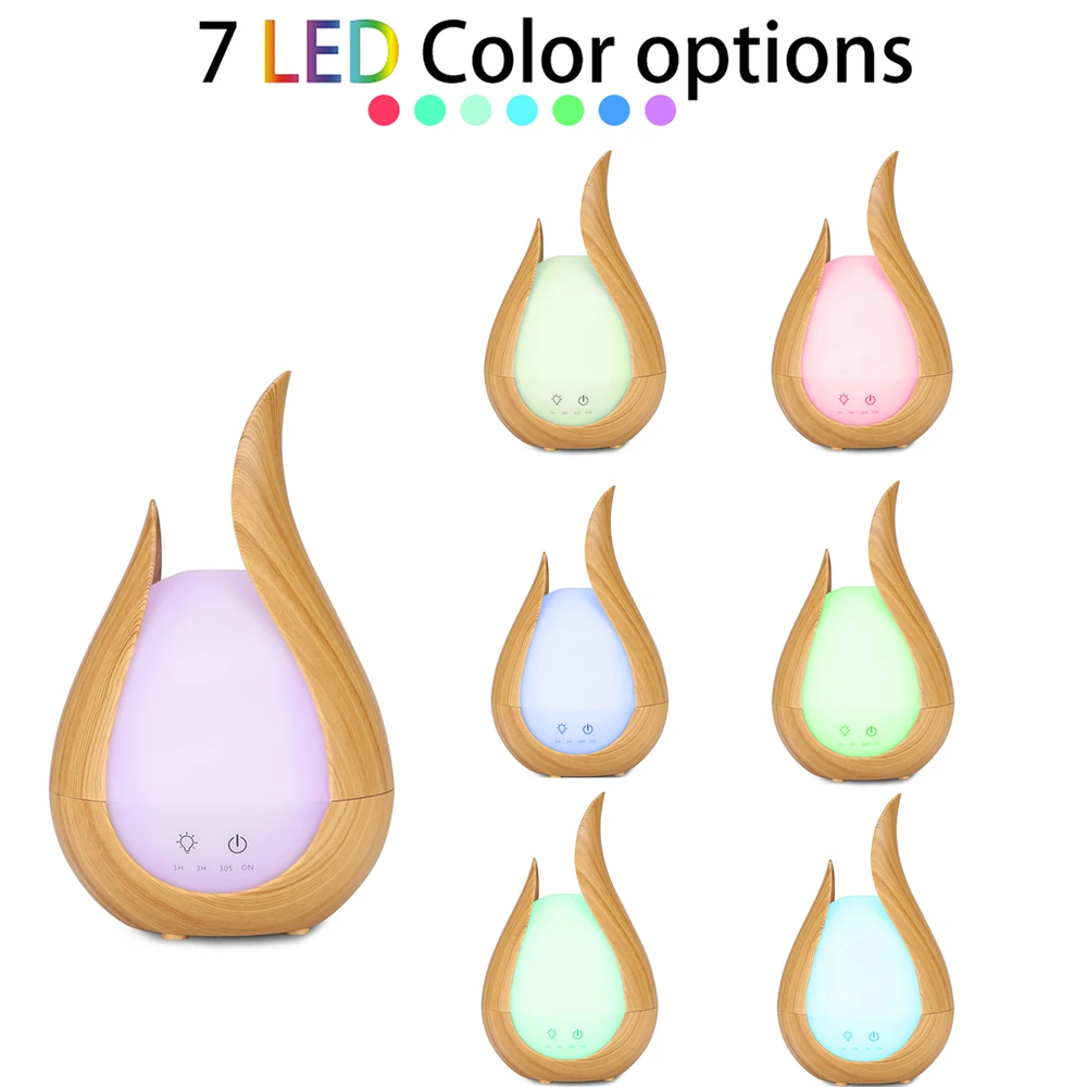 200ML LED Colorful Night Light Air Humidifier Use For Home Bedroom Office Easy To Clean 3 Color Plastic Essential Oil Diffuser | Бытовая