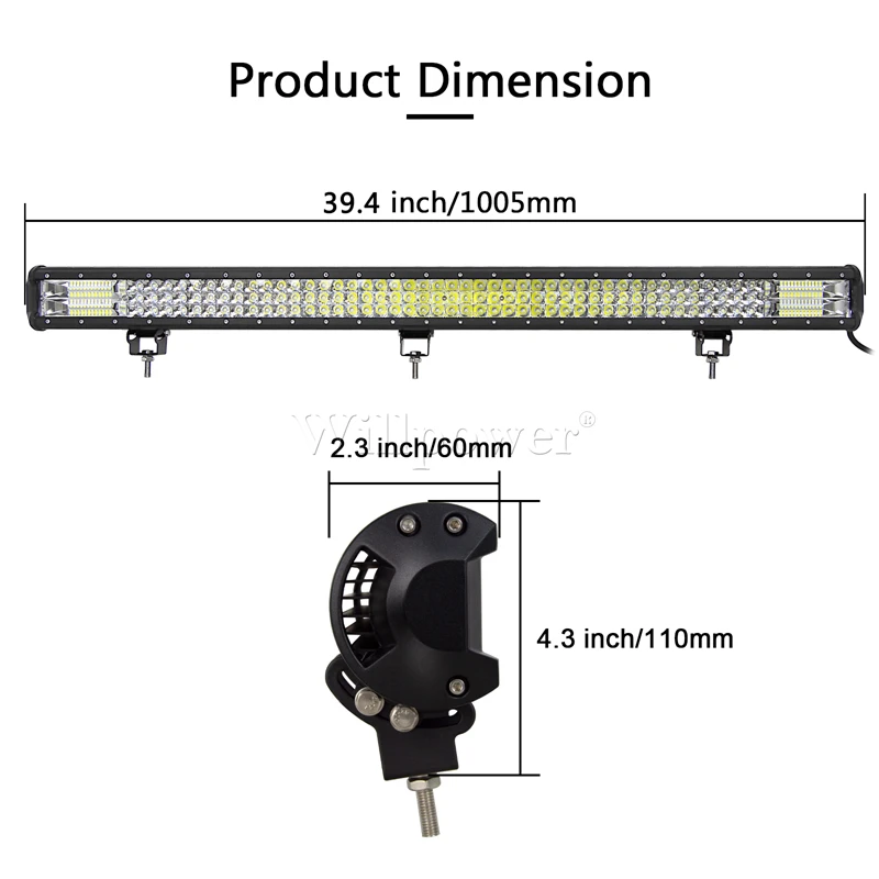 Багажник на крышу для внедорожника 39 дюймов 540 Вт светодиодный светильник