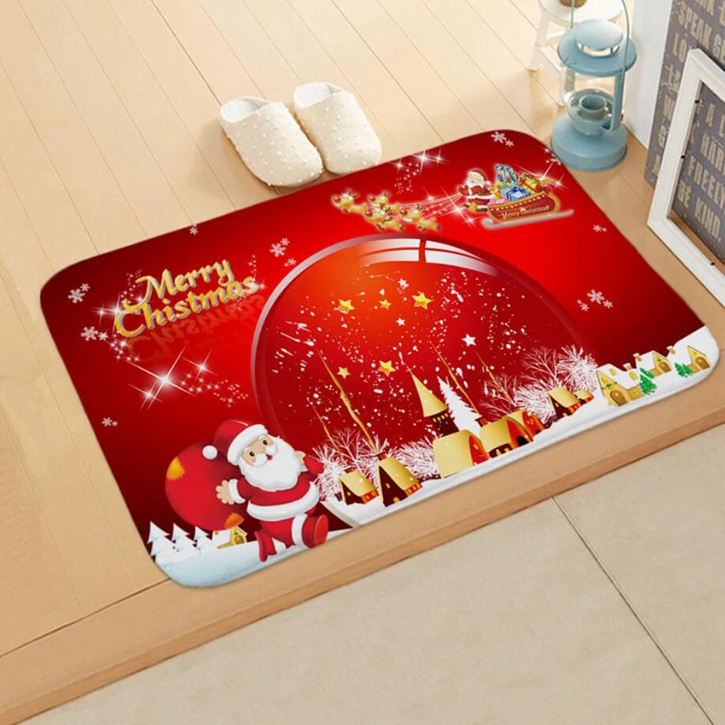 3D веселые рождественские коврики в ванную коврик для двери Противоскользящий